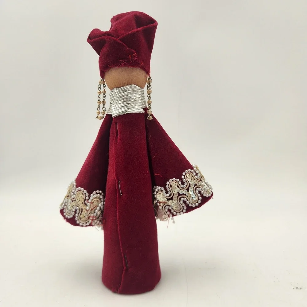 Handmade Vintage Velvet Three Wise Men  Upcycled Thread Cone Figures Atlantic